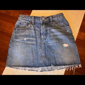 Reformation Retooled Denim Skirt - Salton Wash